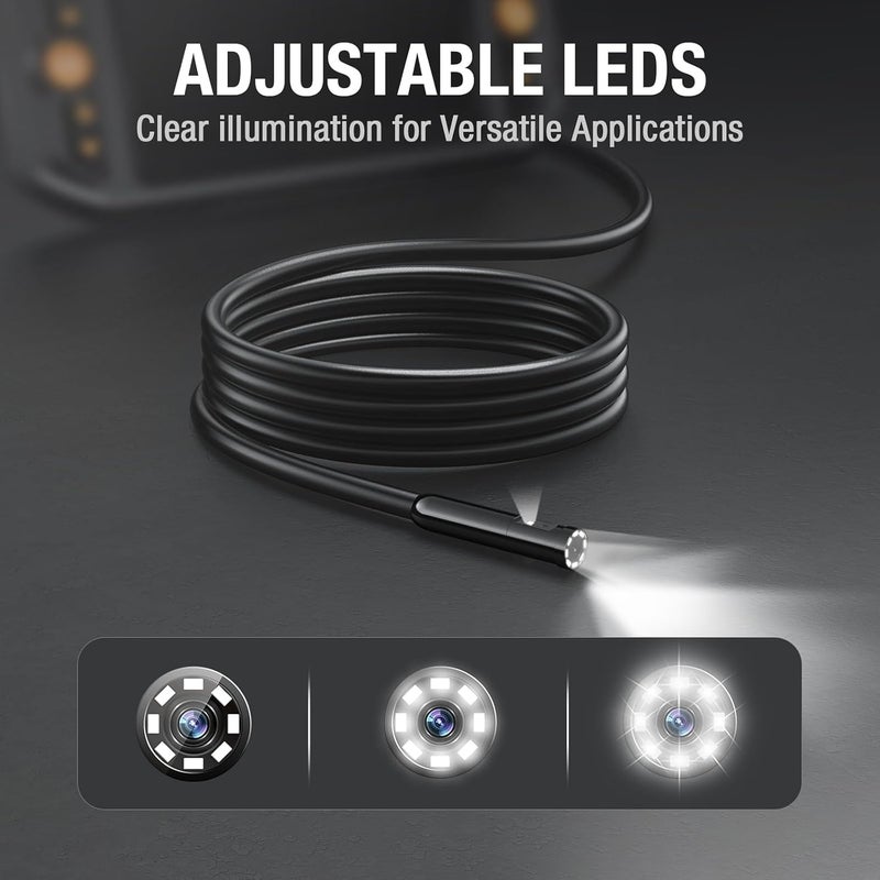 Teslong Dual Lens Endoscope with Light, Mechanic Borescope Inspection Camera, Fiber Optic Scope, Flexible Snake Probe for Automotive, HVAC, Wall & Home Inspections (16.5FT) - Image 5